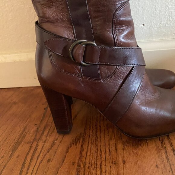 Cole Haan Courtney Tall Leather Boots with Nike Air Sole – Chestnut Brown – Wome - Picture 8 of 15